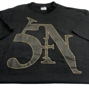 Vintage 90's NIN Nine Inch Nails SIN Tee T Shirt Black w/Gold Graphics Size XL